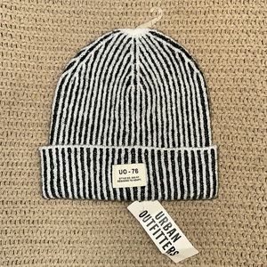 Urban Outfitters Black/White UO-76 Plaited Knit Beanie